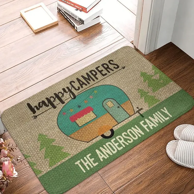 Happy Campers Doormat Mat Anti-Slip Adventure Camping Van Life Entrance Kitchen Bath Bedroom Rug Carpet 40*60cm