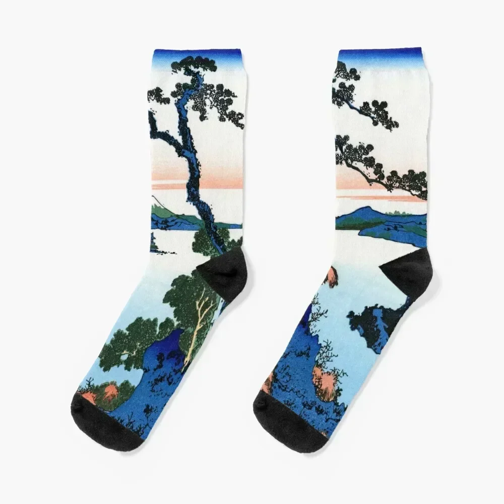 Katsushika Hokusai - Lake Suwa in the Shinano province Socks kids FASHION Crossfit heated Woman Socks Men's