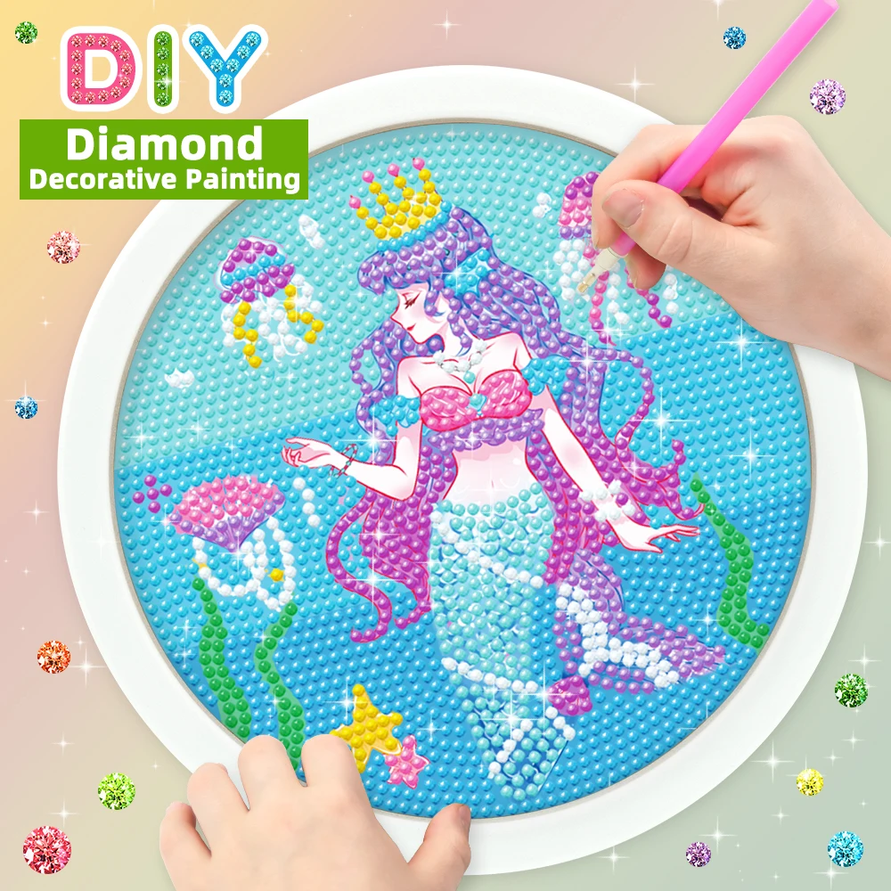 Home Decoration Children's DIY Handmade Diamond Painting - Cartoon Unicorn Mermaid Mosaic Diamond Painting Set Gifts