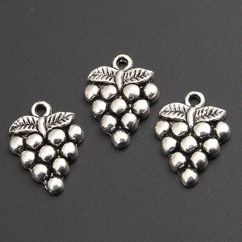 25pcs Silver Color Zinc Alloy Grape Charms Pendants For Jewelry Making DIY Handmade Craft A2409 SALE