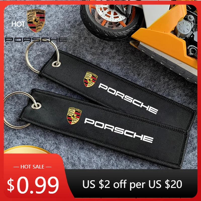 

Car Sticker For Porsche Cayman Cayenne 911 Macan Embroidery Motorcycle Keyring For Porsche Boxster Cayman Cayenne 911 Macan Pan