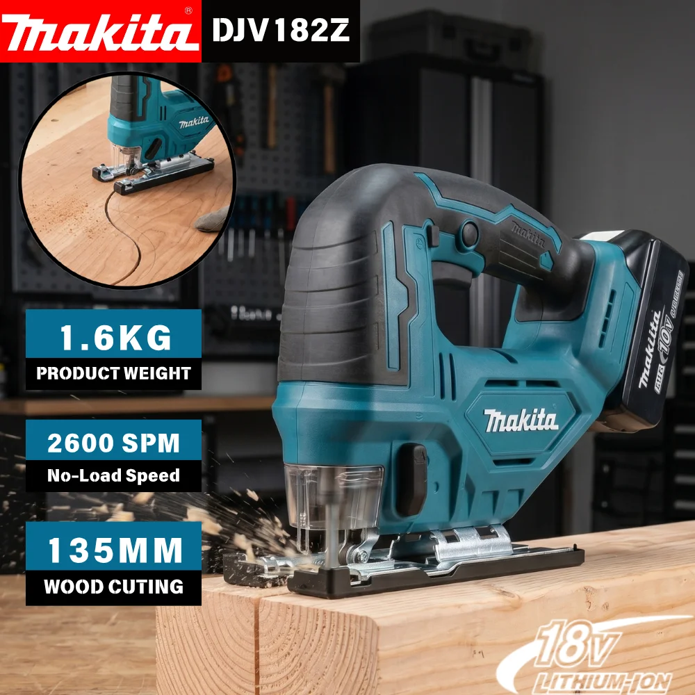 Makita DJV182 18V Brushless Cordless Barrel Handle Bare Jigsaw For Wood Plastic Metal Carpentry Cutting No Battery Included