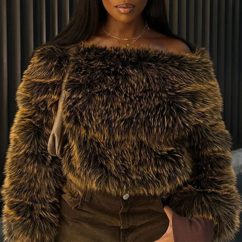 وصل حديثًا من OMSJ للسيدات 2025 بلوزة قطيفة غير متماثلة ومزاجية مكشوفة الأكتاف ورقبة منحرفة وأكمام طويلة بلوفرات مثيرة ملابس خروج #4