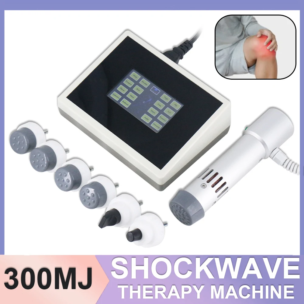 Physiotherapy Shock Wave Instrument Easy Operation 300MJ Shockwave Therapy Machine Plantar Fasciitis Pain Relief Health Care