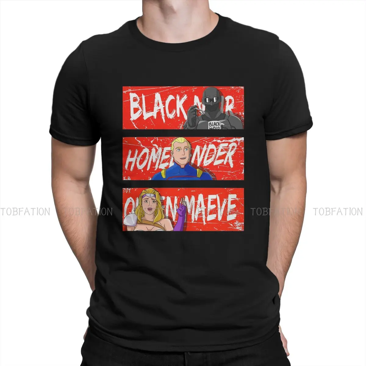 The Boys TV Show Black Homelander Maeve  T Shirt Vintage Homme High Quality Tshirt Big Size Crewneck Men Tshirts