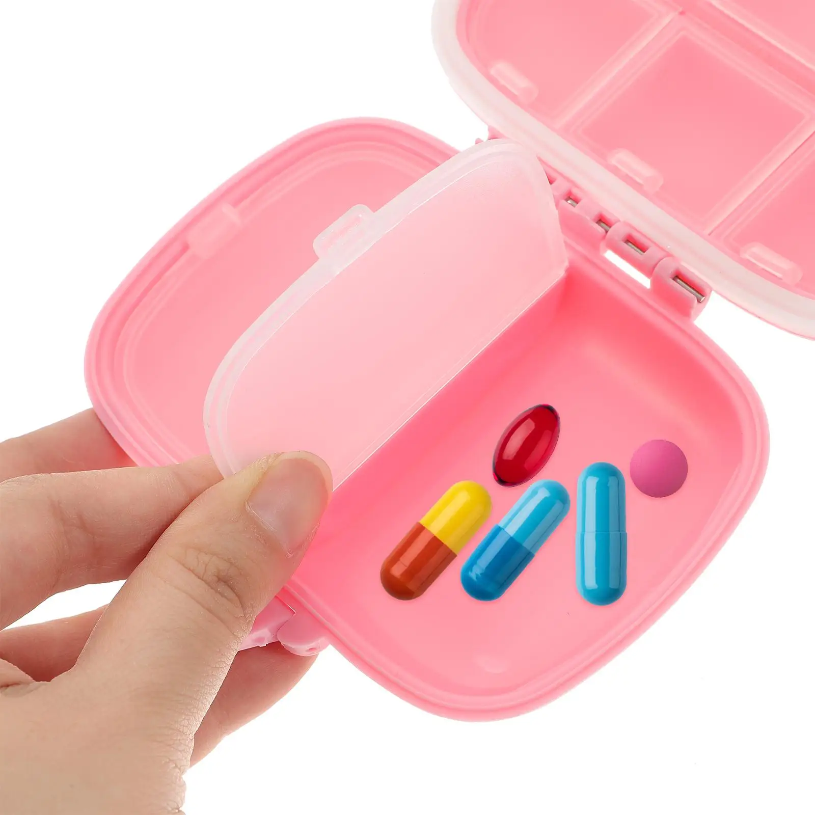 2 Pcs Carry Travel Pill Boxes Pantry Organizers and Storage Case with Compartments