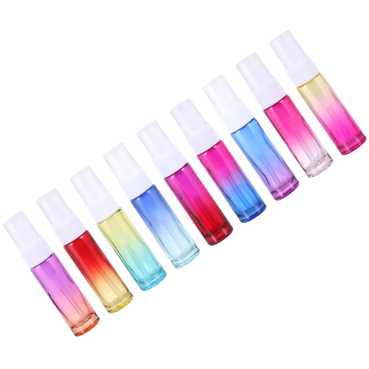 9 قطع 10 مل زجاجة رذاذ رذاذ للسفر قابلة لإعادة الملء حاوية عطر زجاجية محمولة مدمجة بخاخ زيت أساسي سائل #5