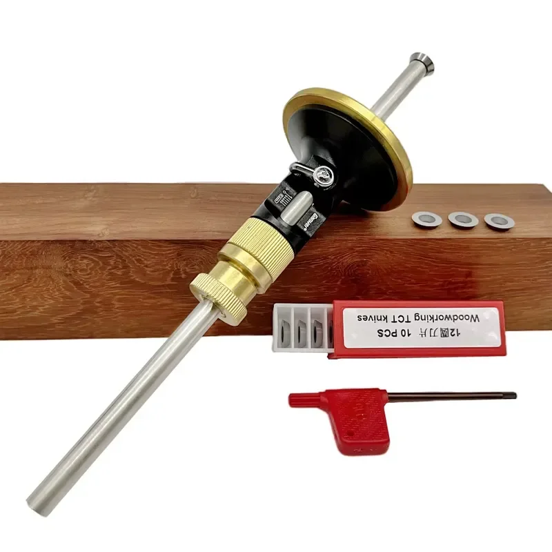 Wheel Marking Gauge Woodworking Marking Scriber Kit with 10 Replacement Cutters Solid Metal Bar Wood Scribe Tool for