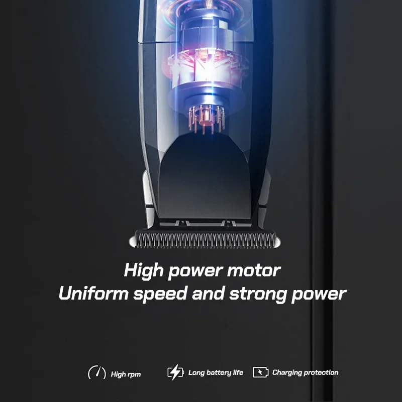 Novo profissional 8810 7000rpm escultura gradiente aparador de cabelo barbeiro máquina de cortar cabelo elétrica revestimento dlc display lcd tipo-c carregamento