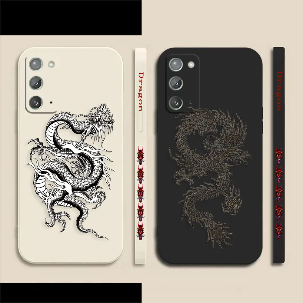 Chinese Dragon Pen Drawing Phone Case For Samsung A05S A90 A80 A70 A50 A30 A20S A10 Note 20 10 Pro Plus Lite Ultra 4G 5G Case