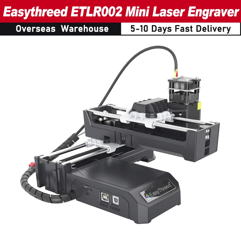 Easythreed ETLR002 Mini Laser Engraver 2W Blue Laser Power APP Wireless Control BT & USB Connection 300mm/min Engraving Speed