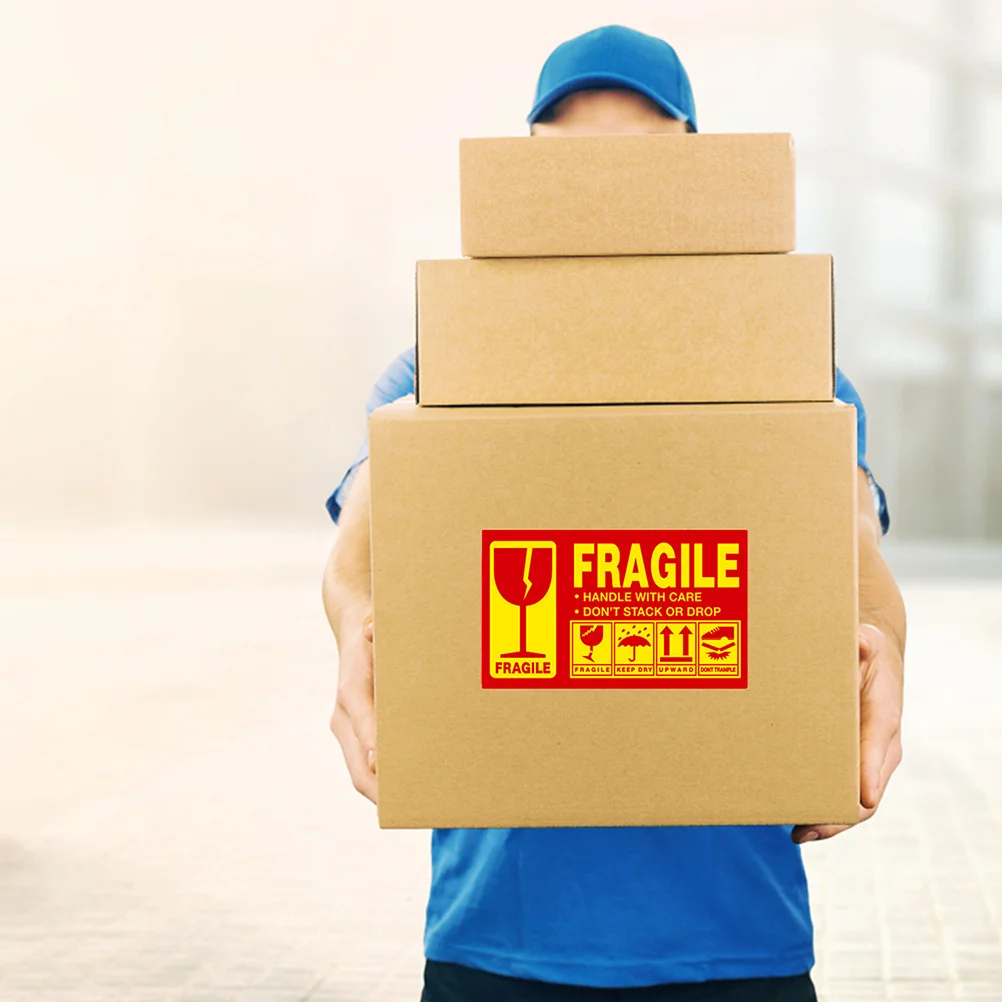 

Fragile Warning Stickers for Packaging Label Shipping to Stack Handle with Care