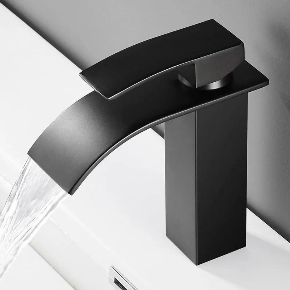 

Countertop Mount Bathroom Faucet Rotary Switch Anti-Leakage Lavatory Basin Faucet Sink Tap Square Kitchen Faucet Kitchen Use