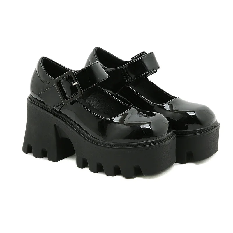 9.5 سنتيمتر النمط الياباني منصة لوليتا أحذية للنساء حذاء بكعب سميك خمر لينة شقيقة الفتيات أحذية المدرسة الكعب ماري جينس #6