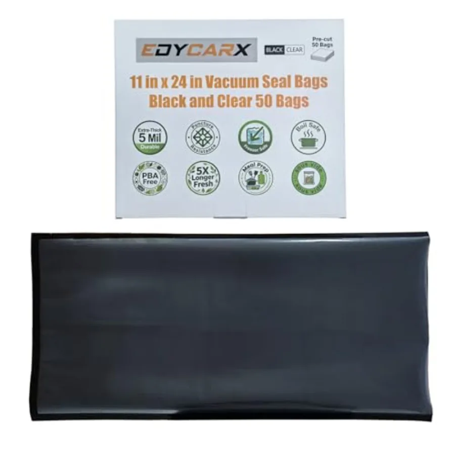 

11" x 24" Vacuum Seal Bags Precut Vacuum Sealer Bags for Food Storage Heavy Duty Commercial Grade 5 Mil Vacuum Bags 50 Count