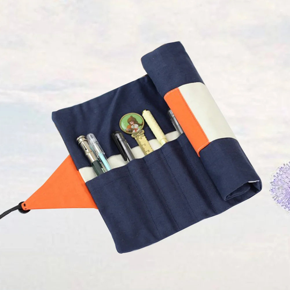 

Canvas Rolling Pencil Holder Portable Color Matching Pencil Storage Organizer Wrap Case For Drawing Art Supplies Pouch
