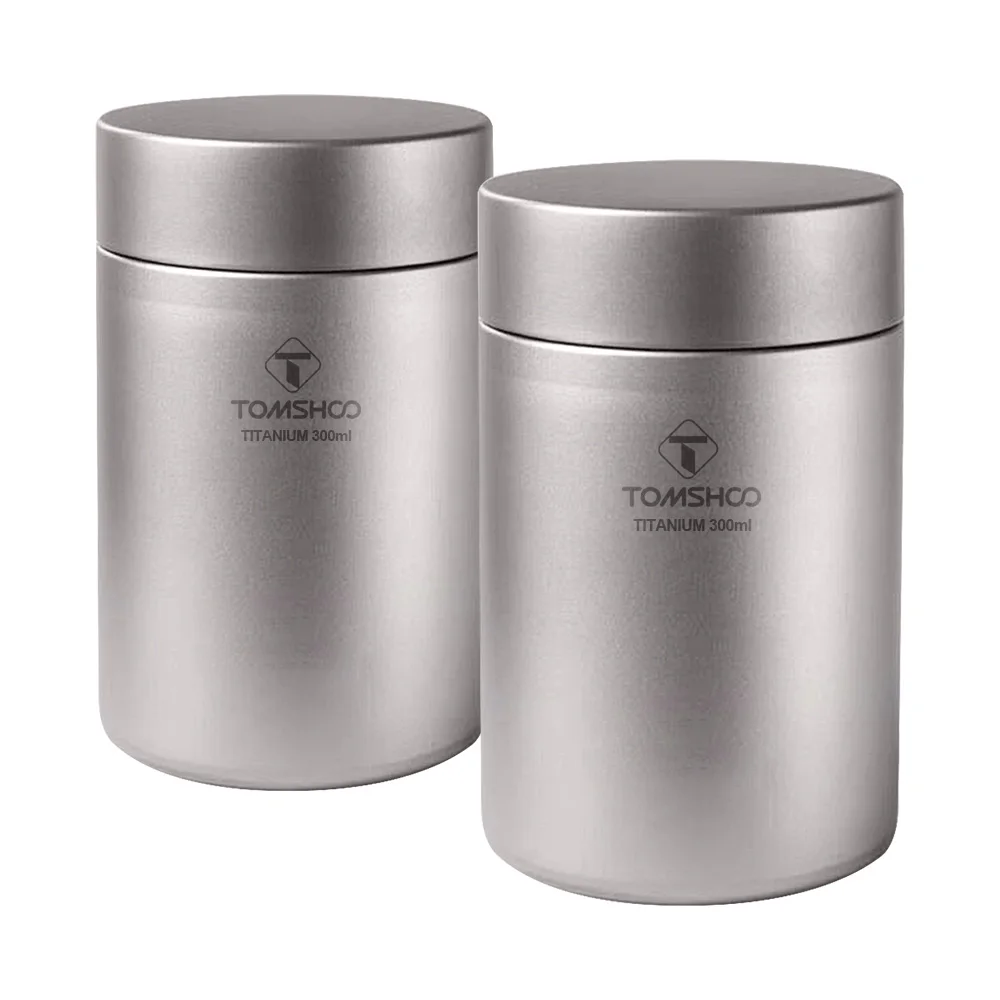 Tomshoo Titanium Tea Caddy Seasoning Jar Mini Canister Ultralight Portable Ti Jar for Coffee 35/80/120/200/300ml Storage Can