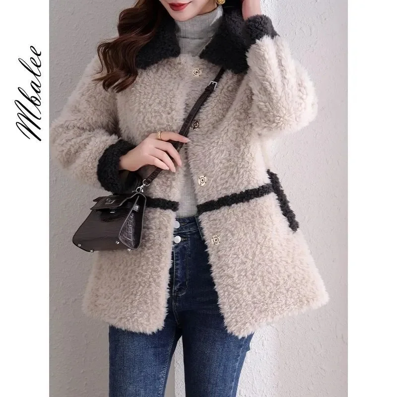

2024 New Winter Granular Velvet Fur Coat Women's Mid-Long Lambswool Cardigan Jacket Female Loose Outwear Fashion Warm Coats
