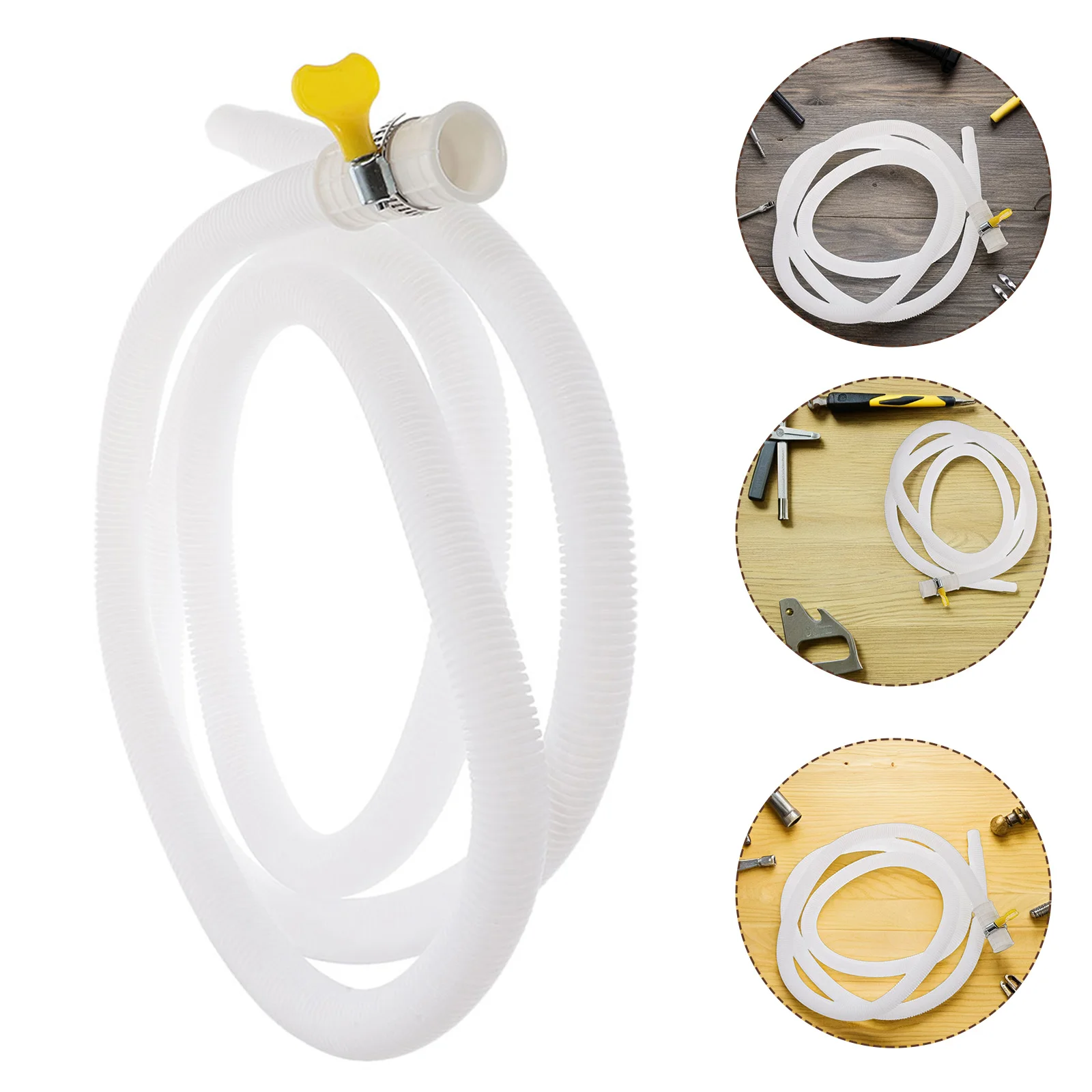 

Air Conditioner Drain Hose Flexible Replacement Tubing with Clamp for Outdoor Unit Water Drain Hose Connector Easy Secure