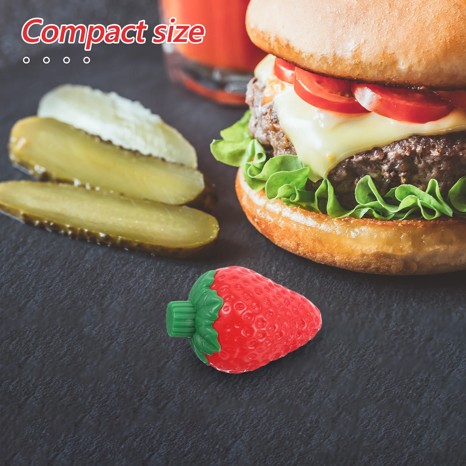 1 Set Mini Condiment Bottles Reusable Strawberry Shaped Squeeze Dispenser Sauce Ketchup Syrup Seasoning Portable Travel Size