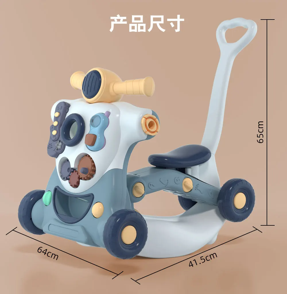 Bicicleta de equilibrio de empuje multifunción para niños pequeños con panel de actividad para juegos en interiores y exteriores