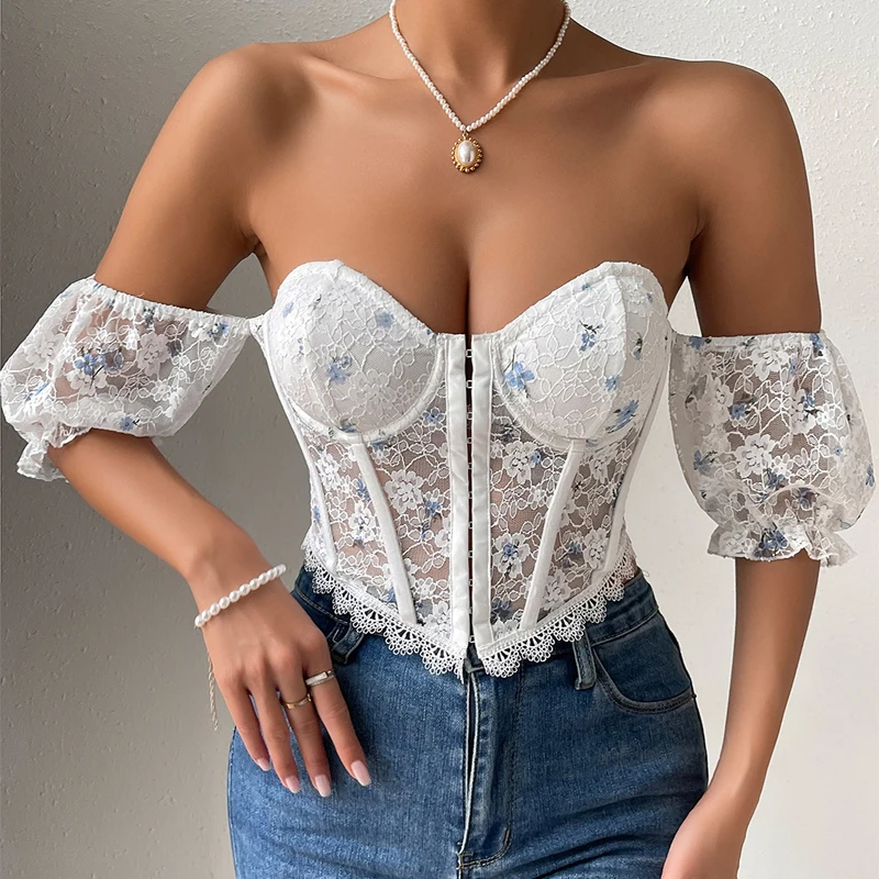 

2024TrendFashion Lolita Shirt Women Tank Tops Camis Harajuku Vintage Corset Woman Clothing Blusas Sexy Ladies Crop Top Camiseta