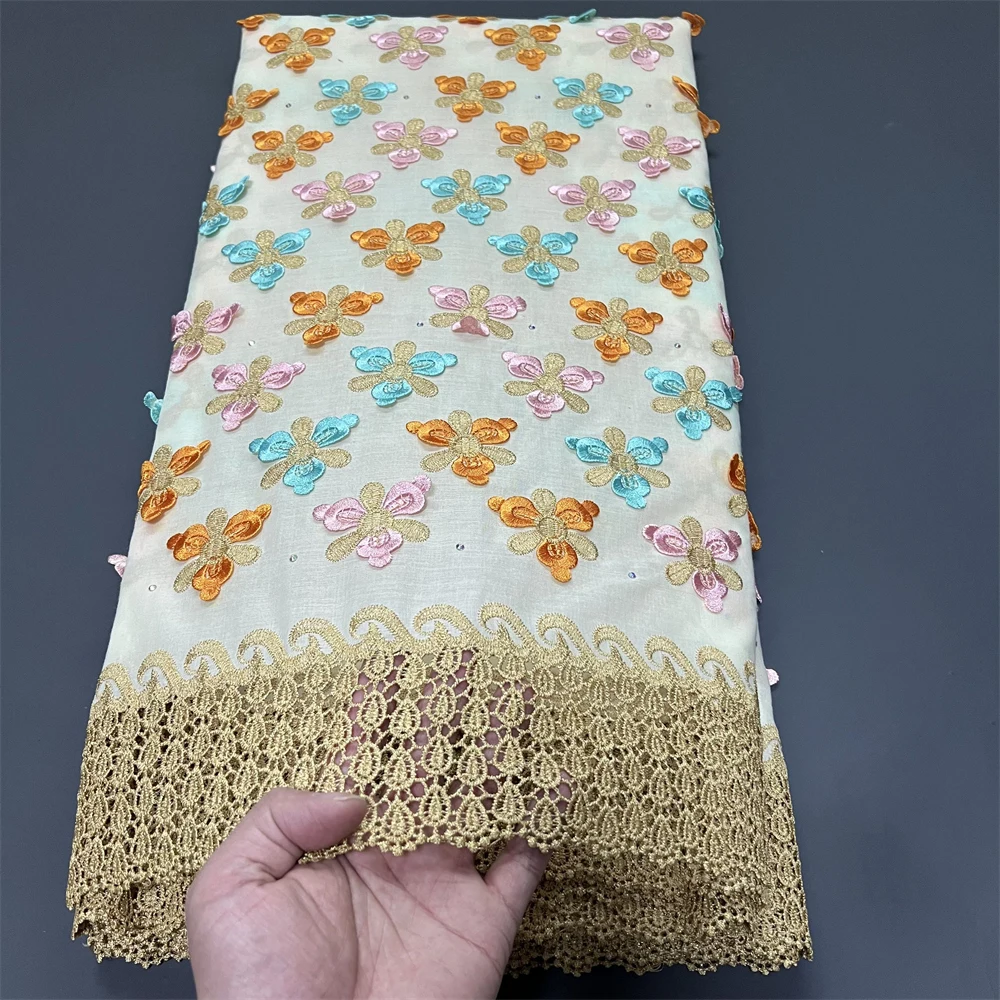 

High Quality African Lace Fabric,Cotton,Fabrics,By The Meter,Sewing,Embroidery,Rhinestone,Cloth,Wedding Dresses,Tulle,5 Yards