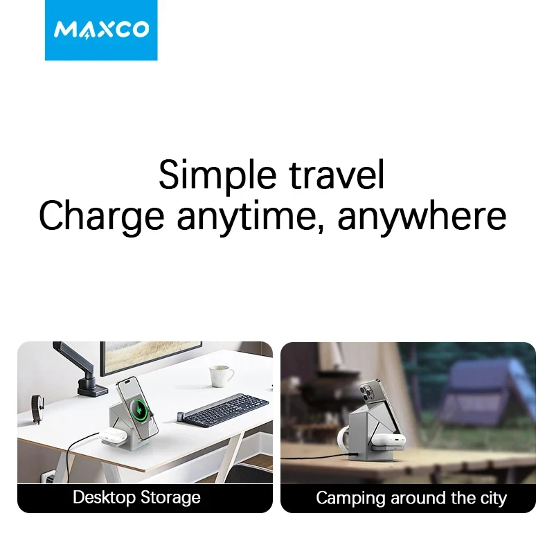 Qi2 3 في 1 شحن مغناطيسي 15 وات حامل شاحن لاسلكي سريع لهاتف iPhone 12 13 14 15 16 Pro Max iWatch 9 8 7 6 5 Airpods 2 3 Pro