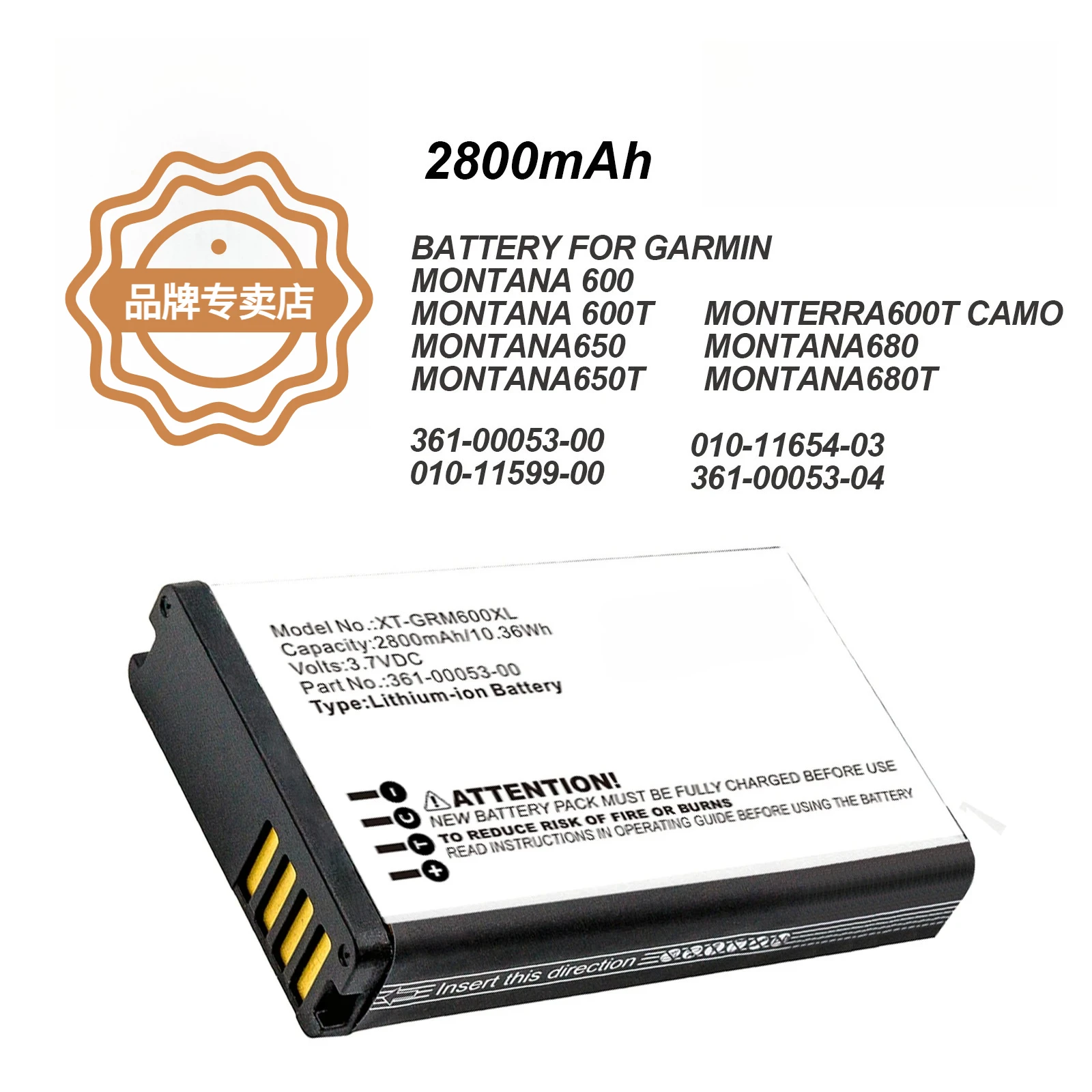 2800mAh Battery 361-00053-00 361-00053-04 for Garmin Montana 600 600T 610 650 650T VIRB GPS Handheld 010-11654-03 Alpha 200 300