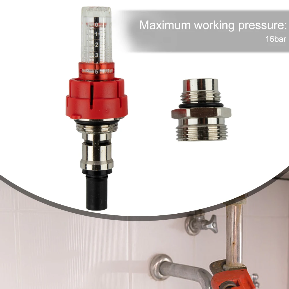 High-quality Divider One-way Red+Silver Separator Thread Control Temperature Floor Heating Water Flow Indicator