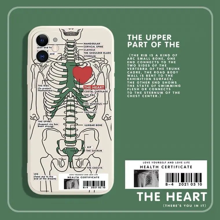 

Luxury Red love Skeleton Phone Case For iPhone 13 12 11 14 15 16 17 Pro Max 17AIR 15 16 Plus color Silicone Soft Bumper Cover