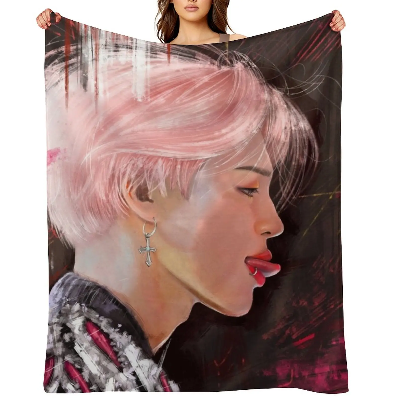 

Kitty-Gang J.M. Throw Blanket Thin Soft Plaid Sofas Soft Beds Blankets