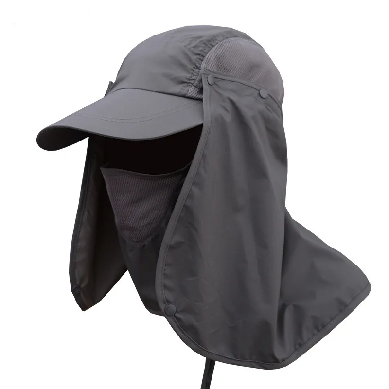 Outdoor Sun Shield Neck Face Mask, chapéu de malha Flap Floppy, Cap Visor, Sunbonnet