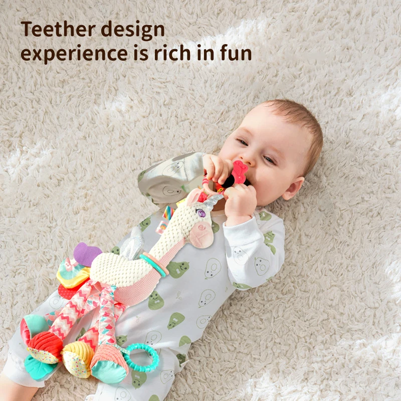 Baby Rasseln Mobiles Cartoon Tier Spielzeug Grip Training Krippe Glocke Kinderwagen Hängen Glocke Giraffe Anhänger Spielzeug Plüsch Säuglings Spielzeug