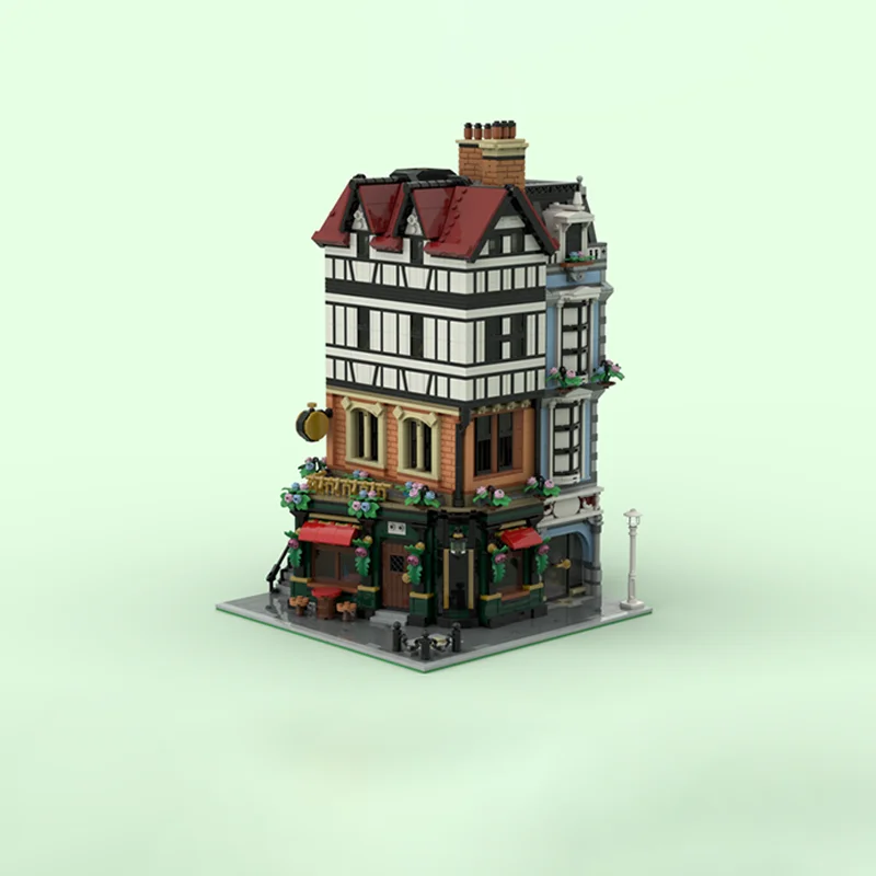 988ピース 中世風豪華木製ヴィラ風景建築ブロック カスタマイズDIY教育組み立てキッズトイ 誕生日プレゼント