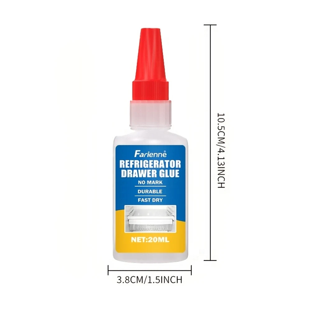 Refrigerator Drawer Adhesive, Refrigerator Drawer Repair Glue - Fast-Drying and Strong, Suitable for Refrigerator Brackets, Shel