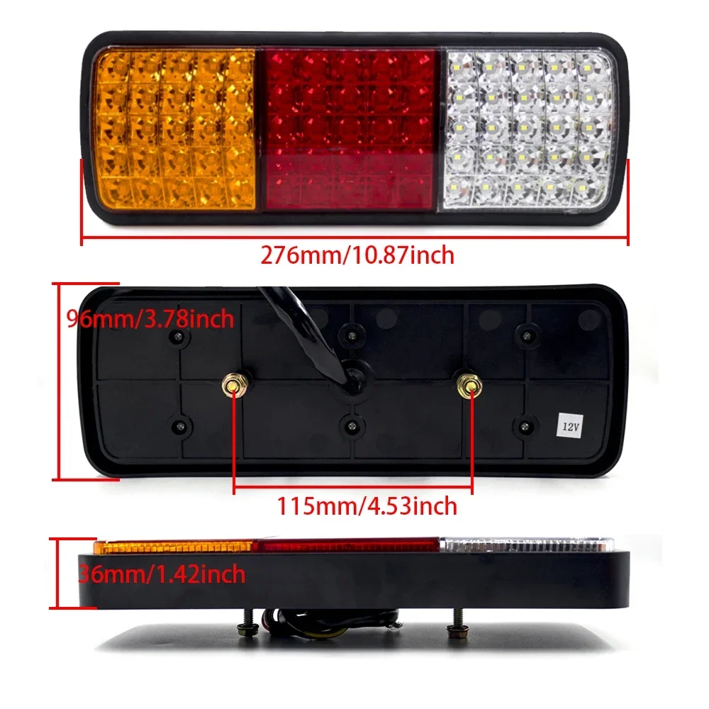 12V 1 Set Taillight Turn Signal Indicator Tail Light Car  Rear Reverse Brake Stop Lamp Trailer Truck Caravan 12V 75 LED light