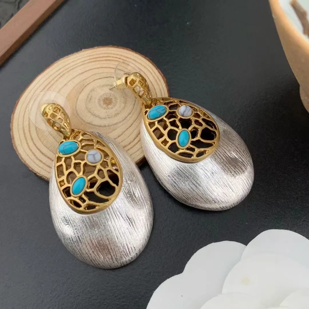 

Medieval Vintage Bohemian style wire drawing earrings for women's girl eardrop jewelry wholesale