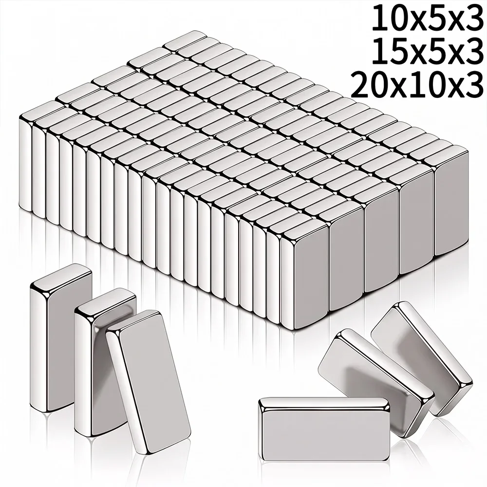 20-100Pcs Super Powerful Strong Magnets 10/15/20mm X 5/10mm X 3mm Block Square Refrigerator Stickers for DIY Projects