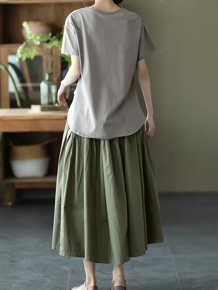 Max LuLu 2024 Spring Fashion Elegant Clothes Womens Luxury Loose Leisure A-Line Skirts Ladies Classic Vintage Elastic Streetwear