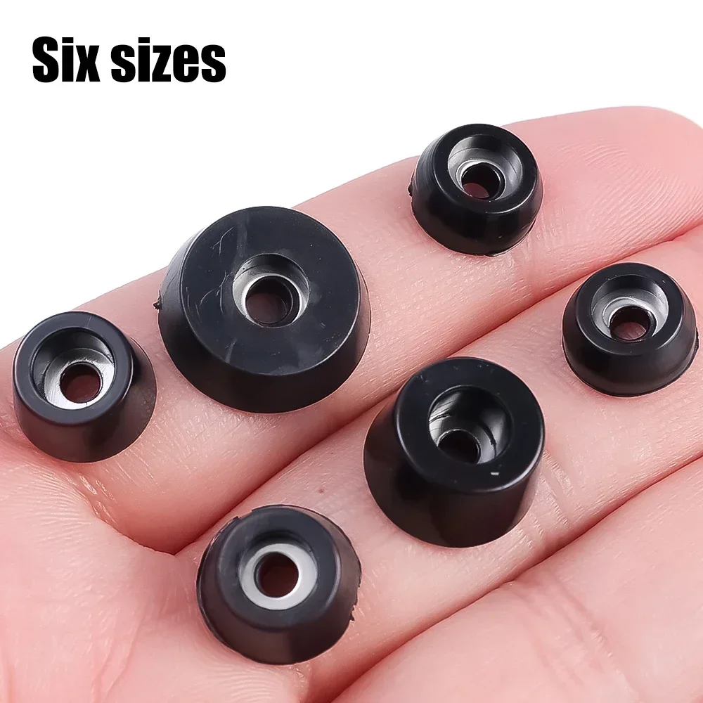 8-80pcs Black Rubber Feet Pads Floor Protectors Chair Furniture Leg Cover Speaker Cabinet Bottom Tips Absorber Non-slip Gaskets