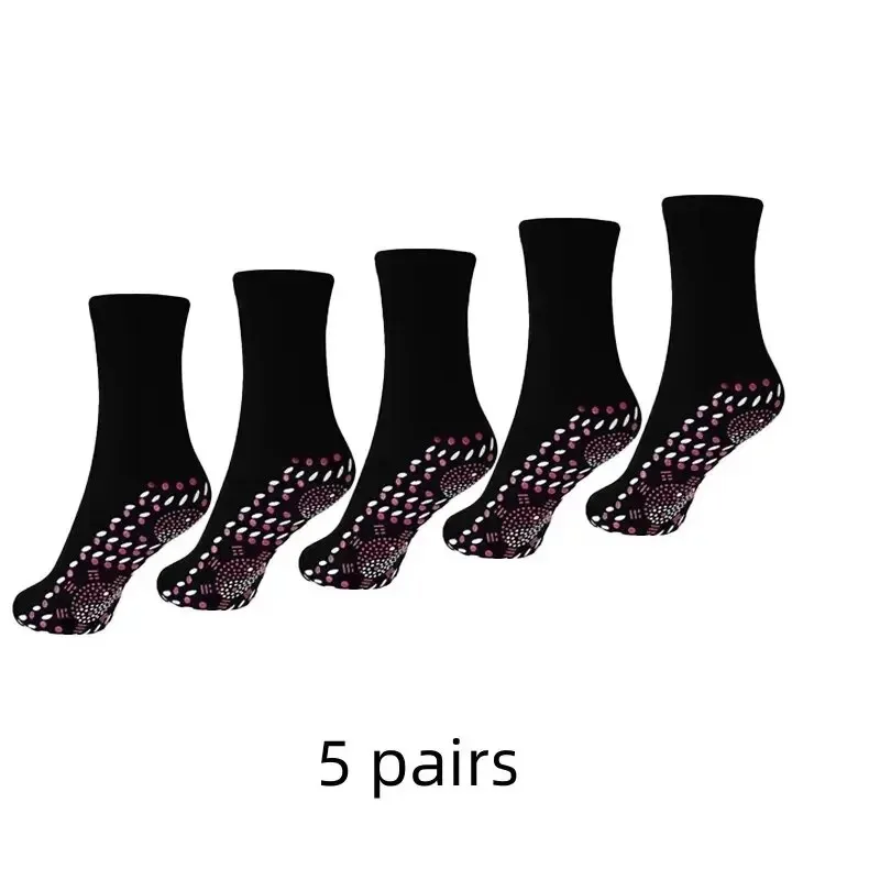 1-8 paires Tourmaline minceur santé chaussette hiver élastique thermique auto-chauffant chaussette soins de santé chaussettes courtes thérapie magnétique