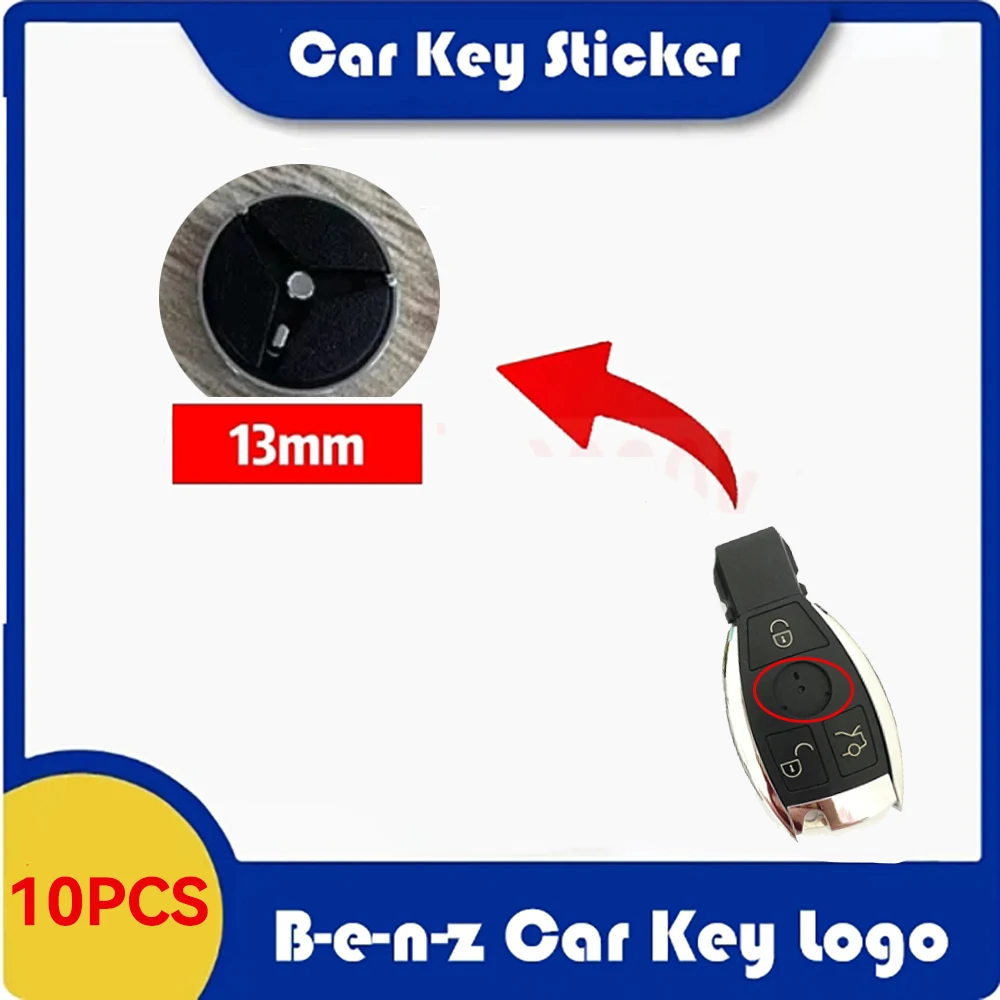 

10PCS/Lot for Benz 13mm Car Key DIY Emblem Sticker Replacement for Mercedes Remote Insignia Sticker Car Key Badge