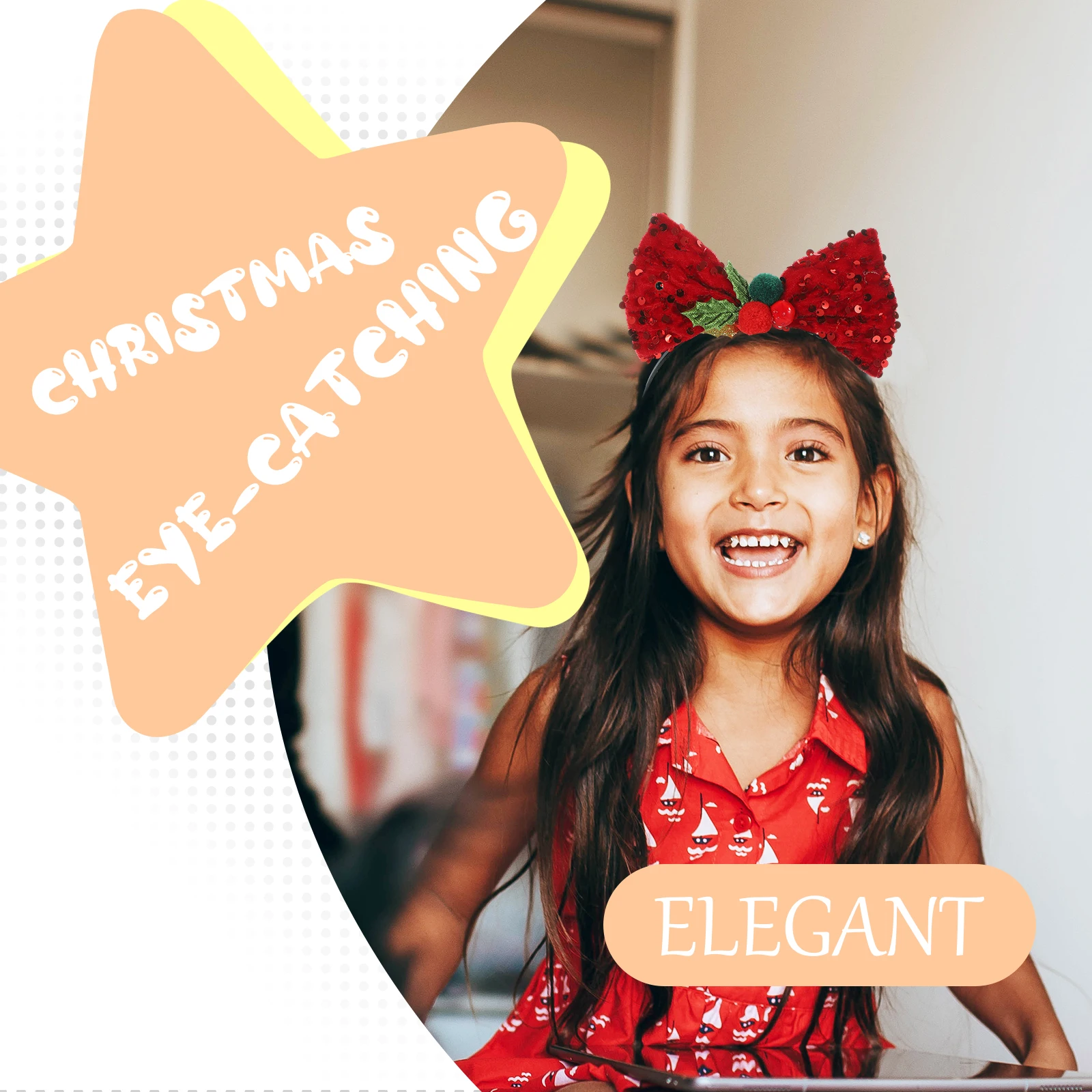 

Xmas Headband Christmas Party Band Bow Kids Accessory Fabric Lightweight Cosplay Festival Costume Decoration Bow Headband Party