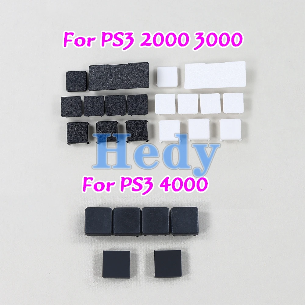 ฝาครอบปลั๊กกันฝุ่นตีนยางทั้งชุด2ชุดฝาครอบปลั๊กพลาสติกแบบสกรูสำหรับคอนโซล PS3บาง2000 3000 4000