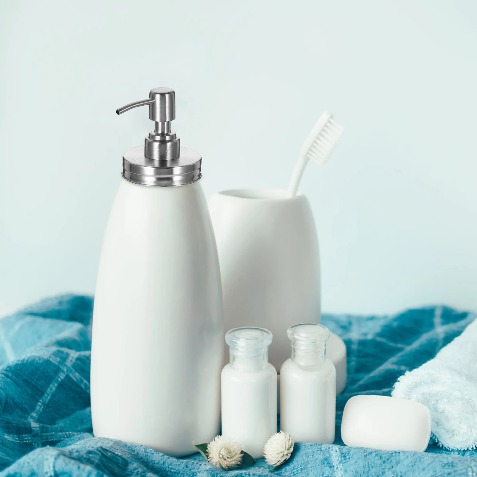 

2 Pcs Glass Jar Pump Head Cover Convenient Dispenser Lid Lotion Replacement Canning Covers for Heads Manual
