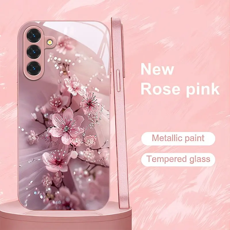

Pink Cherry Blossom Pattern Phone Case for Samsung Galaxy S26 Ultra/S25+/S25/S24 Ultra/S24 A36/A42/A50s/A51/A52/A52s/A53/A54/A55