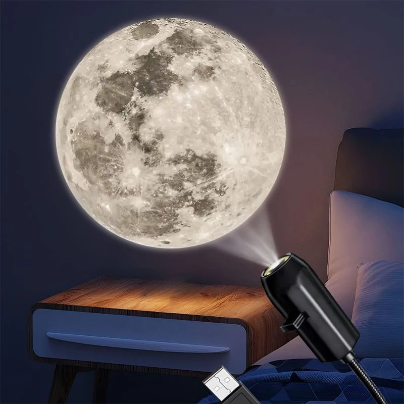 Projektor Planet USB z bezpośrednim podłączaniem, lampka nocna LED, kreatywne oświetlenie nastrojowe na Halloween i Boże Narodzenie, do sypialni, jako tło.