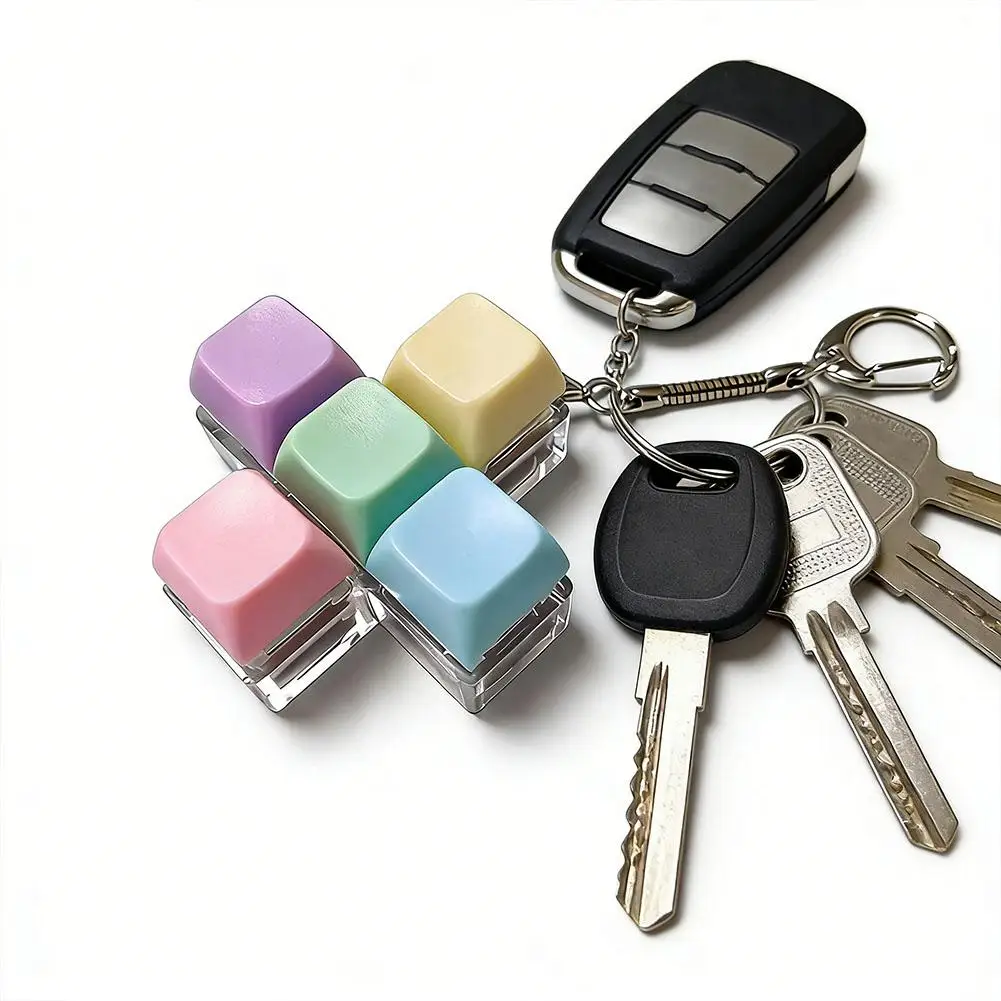 1/4/5/9 Button Keyboard Keychain Stress Relief Clicker Keyboard with Decompression Tools Gifts (Without LED Light)