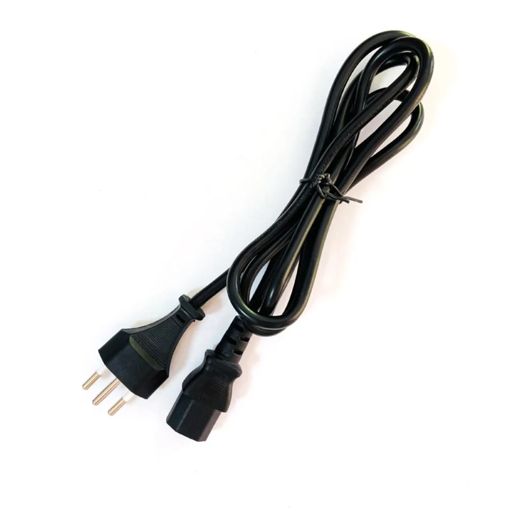 For SEV Certified Switzerland Power Cord 0.75mm² 1.5m 3 Round Pin IEC C13 Pure Copper Cable For Computer (002)